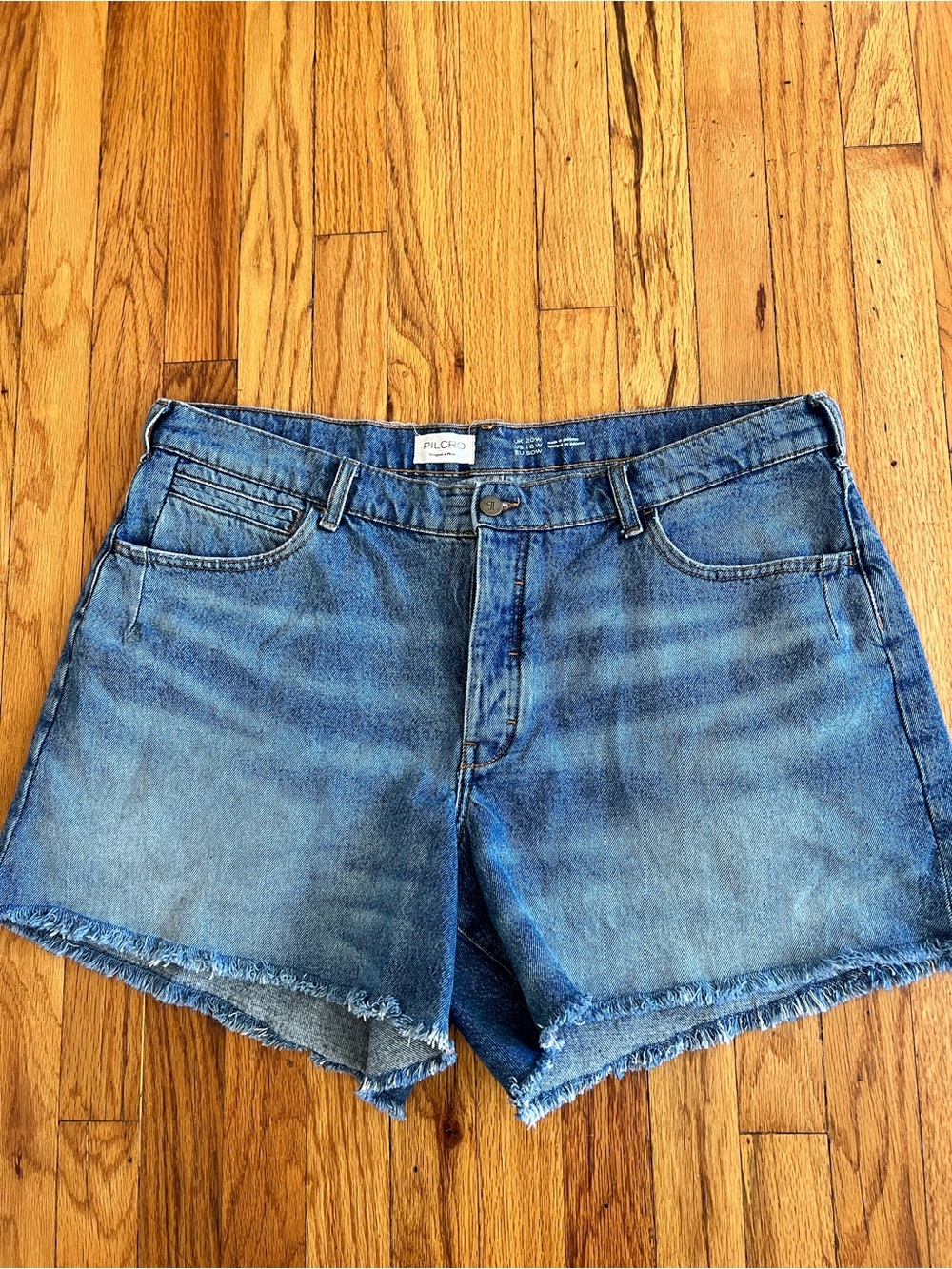 Pilcro Women's Blue Washed Button Fly Denim Cutoff Shorts